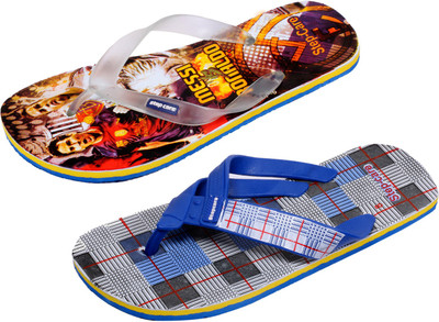 

Indistar Flip Flops, Yellow printed::blue check