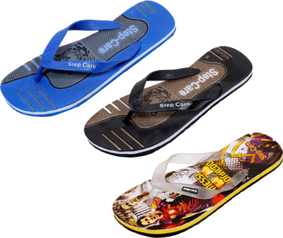 

Indistar Flip Flops, Printed yellow:brown::blue/grey