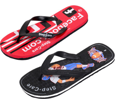 Indistar Flip Flops, Printed red::black
