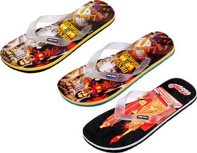 

Indistar Flip Flops, Red:yellow printed::printed yellow