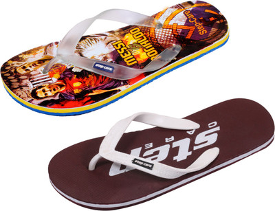 

Indistar Flip Flops, Yellow printed::brown step