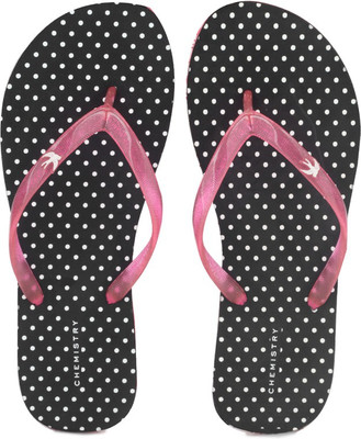 

Chemistry Polka Dotted Flip Flops, Black