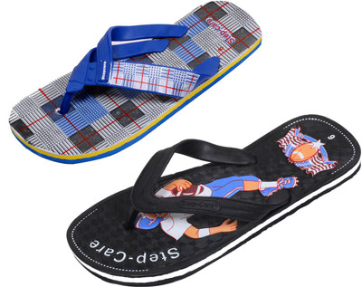 

Indistar Flip Flops, Blue check::black