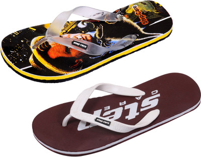 

Indistar Flip Flops, Printed blk::brown step