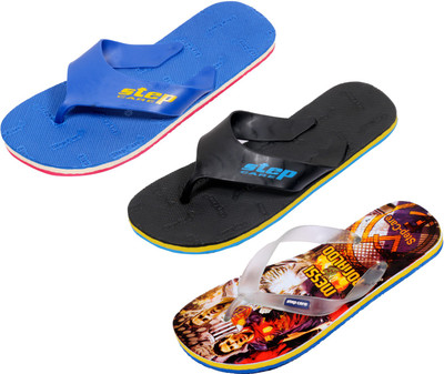 

Indistar Flip Flops, Printed yellow:black step::blue step