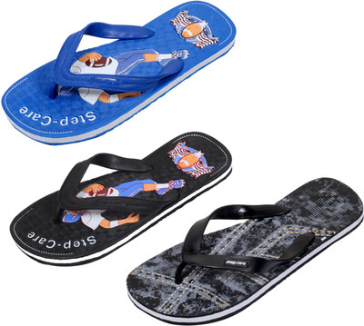 

Indistar Flip Flops, Printed black:black::blue