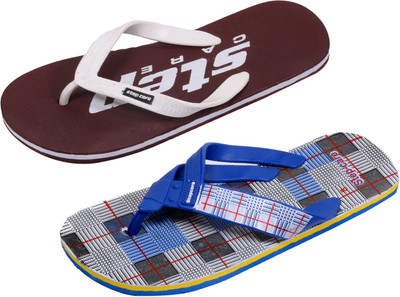 

Indistar Flip Flops, Brown step::blue check