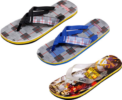 

Indistar Flip Flops, Printed yellow:blue check::white check
