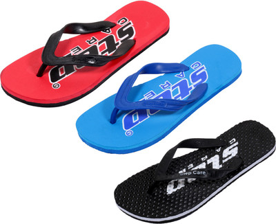 

Indistar Flip Flops, Black:blue::red