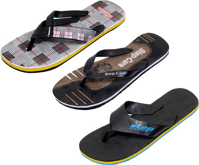

Indistar Flip Flops, Black step:white check::brown