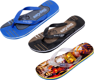 

Indistar Flip Flops, Yellow printed:brown::blue/grey