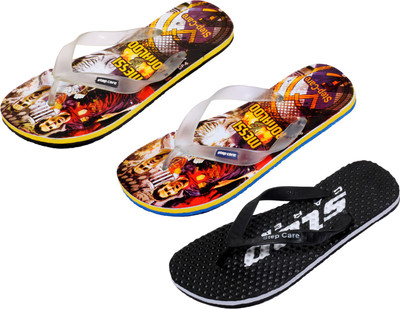 

Indistar Flip Flops, Black:yellow printed::printed yellow