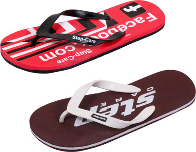 Indistar Flip Flops, Printed red::brown step