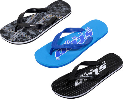

Indistar Flip Flops, Black:printed black::blue