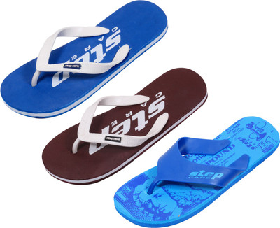 

Indistar Flip Flops, Printed blue:plain blue::brown step
