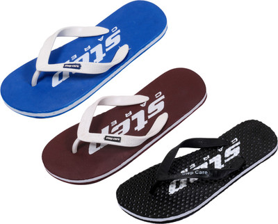 

Indistar Flip Flops, Black:plain blue::brown step