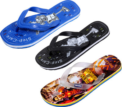 

Indistar Flip Flops, Yellow printed:black::blue