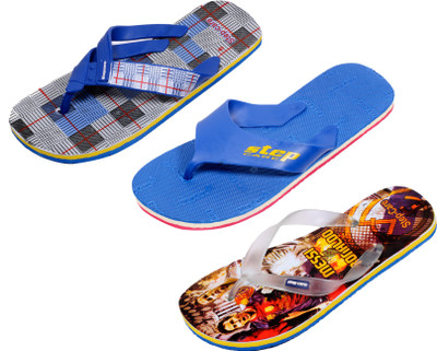 

Indistar Flip Flops, Yellow printed:blue step::blue check