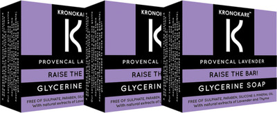 

Kronokare Raise The Bar! - Glycerine Soap - 100 gm - Combo(300 g, Pack of 3)