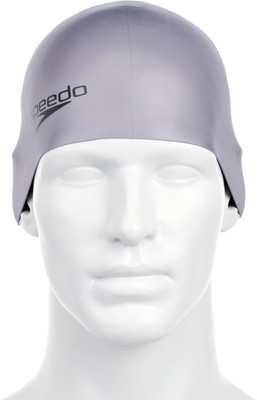 

Speedo Unisex-Adult Plain moulded Silicone Swimming Cap(Grey, Pack of 1)