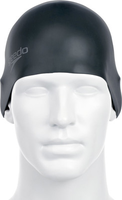 

Speedo Unisex-Adult Plain moulded Silicone Swimming Cap(Black, Pack of 1)