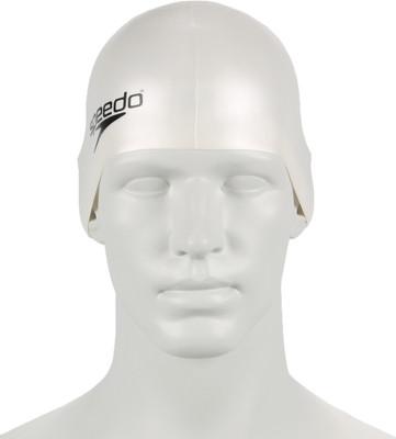 

Speedo Unisex-Junior Plain Moulded Silicone Swimming Cap(White, Pack of 1)
