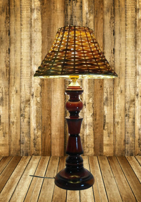 

Woodly Bambo Wood Table Lamp(45 cm, Dark Green)