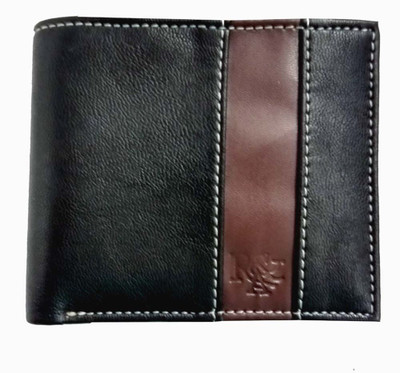 

R and A Men Brown Genuine Leather Wallet(6 Card Slots), White