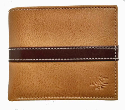 

R and A Men Brown Genuine Leather Wallet(6 Card Slots), White