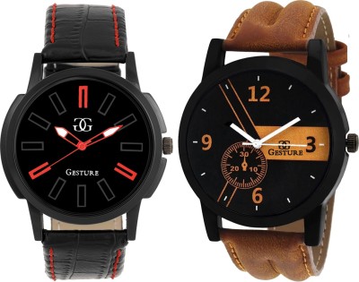 Gesture Latest Pack Of 2 Elegant Analog Watch  - For Men   Watches  (Gesture)