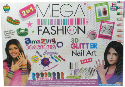 

HALO NATION Mega Fashion Kit for Girls - Complete Nail art , Bracelet Design & more - Applefun