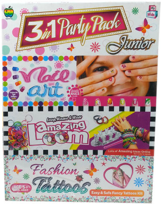 

HALO NATION 3 IN 1 Party Pack Junior Loom Bands , Nail Art - Applefun