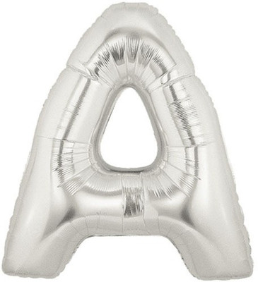 

ROCK THE PARTY Solid LETTER 16 INCH Balloon(Silver, Pack of 1)