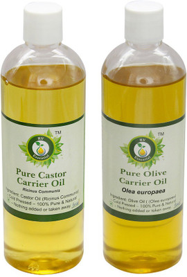 

R V Essential Castor (200ml) and Olive Carrier Oil (200ml)- 100% Pure & Natural Cold Pressed(400 ml)