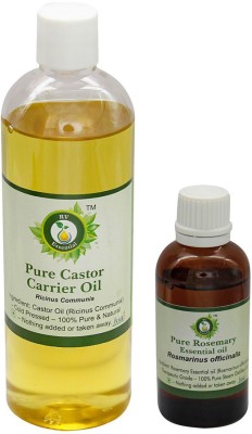 Flipkart - R V Essential Castor Carrier Oil (100ml) and Rosemary Essential Oil (30ml)- 100% Pure & Natural(130 ml)