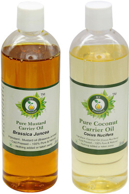 

R V Essential Mustard (100ml) and Coconut Carrier Oil (100ml)- 100% Pure & Natural Cold Pressed(200 ml)