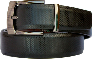 

DFashion Men Black Artificial Leather Belt, Black-01