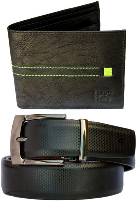 

DFashion Men Black Genuine Leather Belt, Black-01