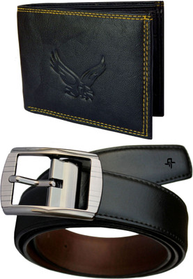 

DFashion Men Black Artificial Leather Belt, Black-01