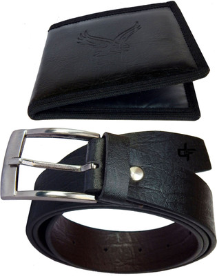 

DFashion Men Black Synthetic Belt, Black-01