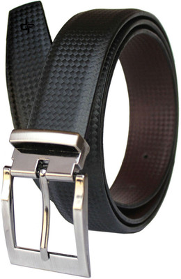 

DFashion Men Black Artificial Leather Belt, Black-01