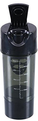 AMR Plastic GYM Shaker 600 ml Shaker(Pack of 1, Black)
