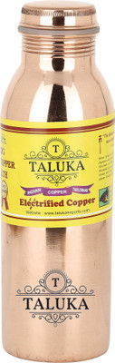 Taluka ( 2.5" x 9." Inches Approx ) Pure Copper Handmade Quality Copper Bottle Water Bottle Joint free - Leak Proof | Pure Copper Water Bottle | 800 ml Bottle(Pack of 1, Brown, Copper)