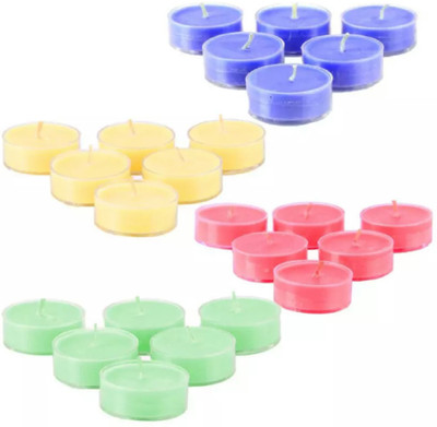 

madhulica Madhulica Candles Multi colour Tea Light Candles Pack of 24pcs Candle(Yellow, Pink, Blue, Green, Pack of 24), Blue;green;pink;yellow