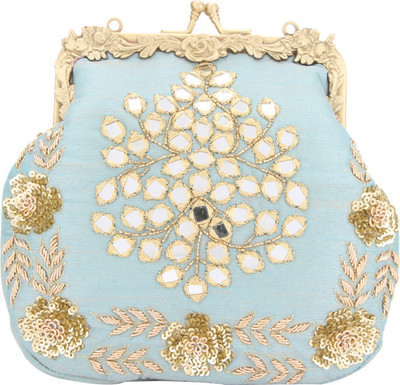 

D'oro Party Blue Clutch