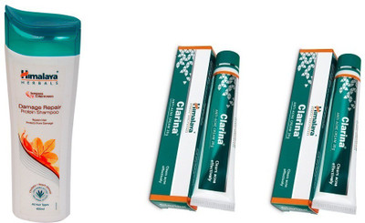 

Himalaya Herbal damage repair protein Shampoo (400 ml) with 2 clarina cream(Set of)