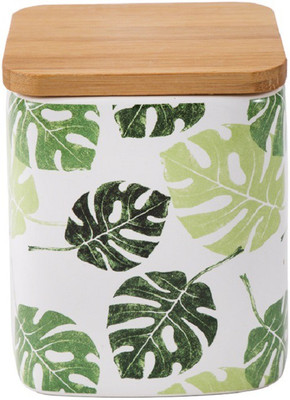 

Chumbak Tropical Greens - 300 ml Ceramic Grocery Container(Multicolor)