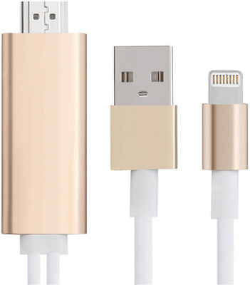 

Orico HDMI Cable Lightning to HDTV AV-0015 HDMI Cable(HDTV, Set Top Box, iPhone/iPad, Projector, Silver, Gold), Gold;silver