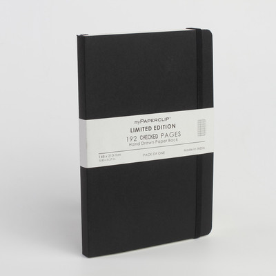 

Mypaperclip A5 Notebook(192 Checked Pages Limited Edition, Black)