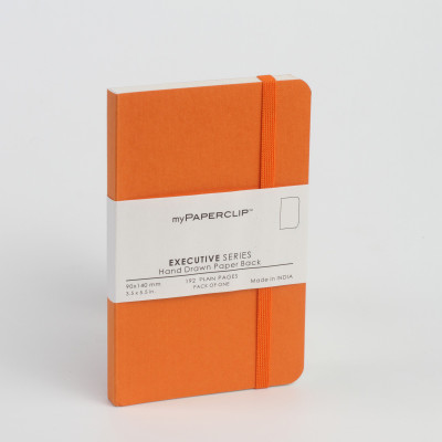 

Mypaperclip Pocket-size Notebook(194 Plain Pages Executive Series, Orange)